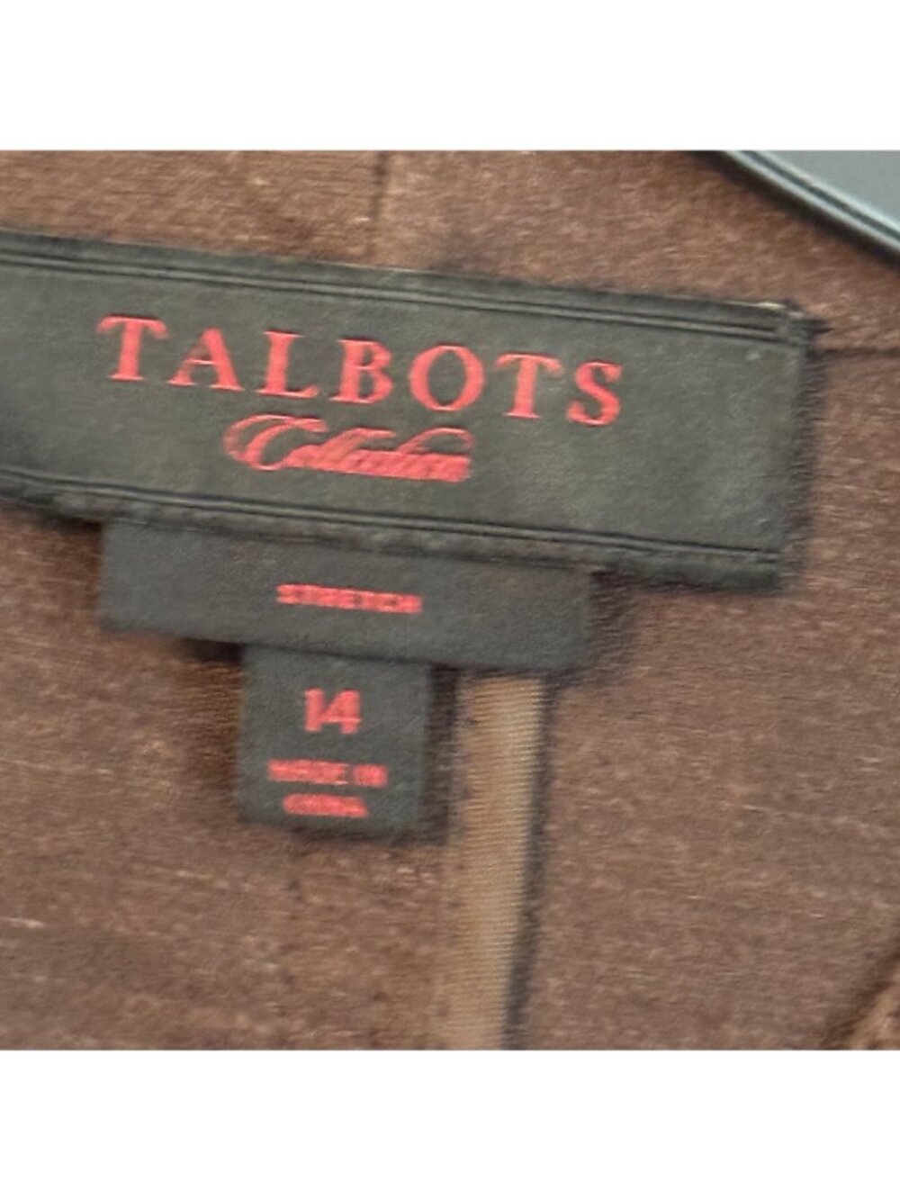 Talbots Blazer Size 14 Brown Linen Blend Belted Women Blazer Jacket - Picture 4 of 12